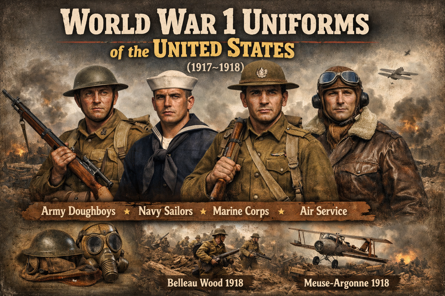 world war 1 uniforms united states