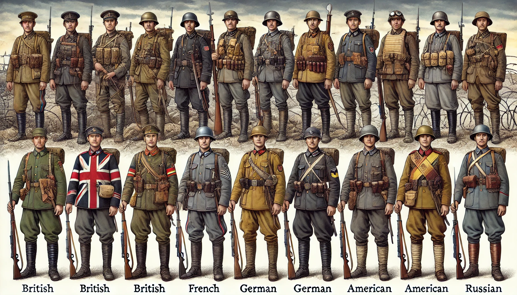World War I catalyzed significant changes in military uniforms across all participating nations.