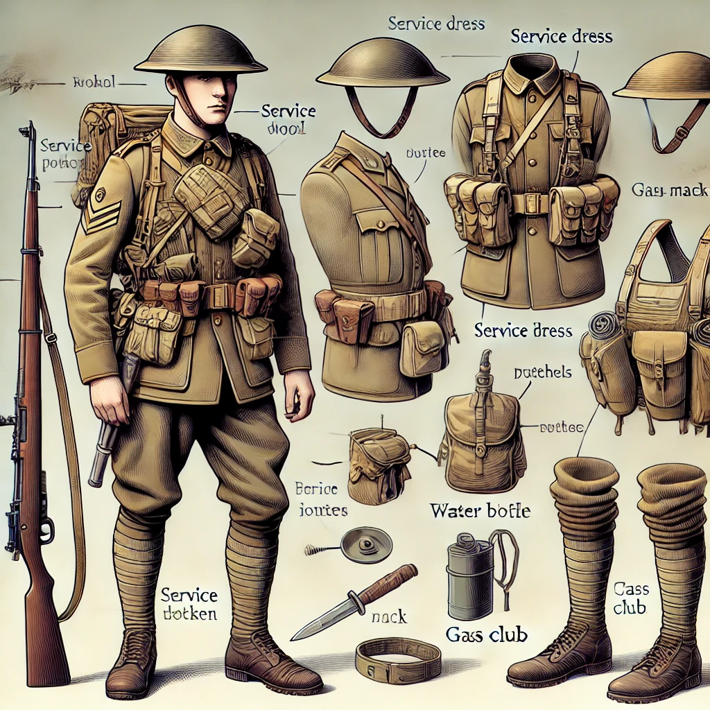 The WW1 British Army tunic was a crucial part of the uniform. Made of heavy wool