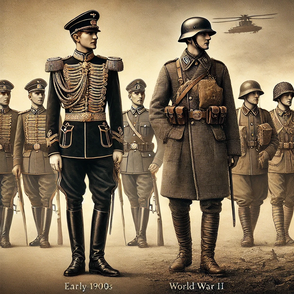 World War I changed military fashion significantly, shifting from highly detailed uniforms to more functional attire. Soldiers needed outfits that provided better protection, mobility, and camouflage.