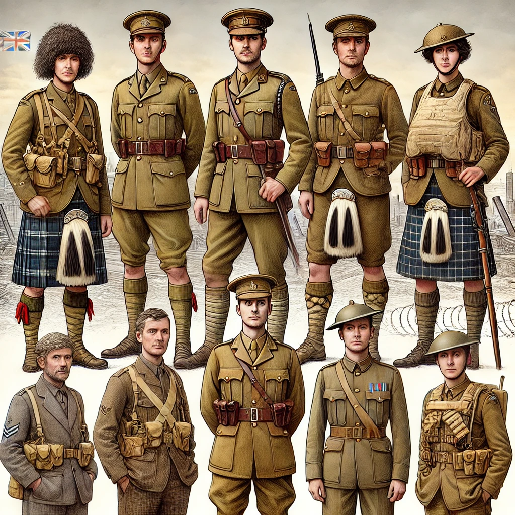 The uniform’s woollen fabric was warm but heavy, especially in wet conditions. As the war progressed, adjustments were made, including reinforced buttons, improved webbing, and more protective headgear.