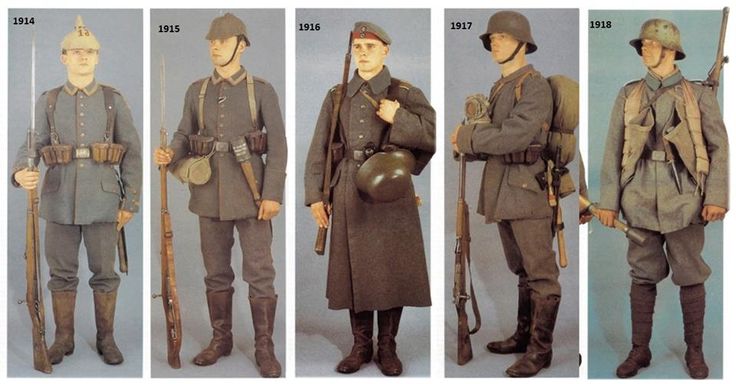 During World War I, the German Army (Kaiserliche Armee) used a variety of uniforms based on ranks, branches, and combat roles. The key elements that define these uniforms include tunic styles, insignia, headgear, and field gear.