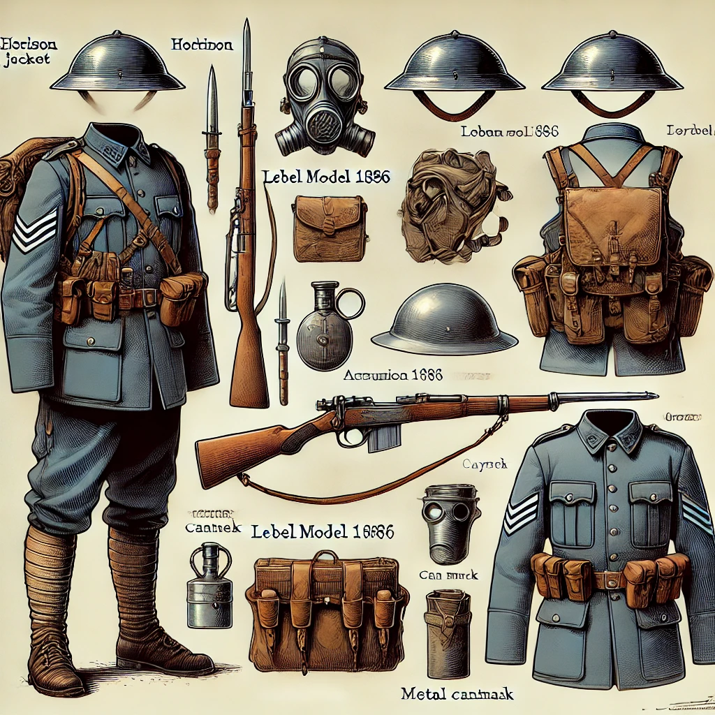 The French soldier's uniform in WWI often called the "poilu" (meaning "hairy" in French), was instantly recognizable. It was designed to meet the needs of soldiers in the field while also representing the French military's dignity and status.