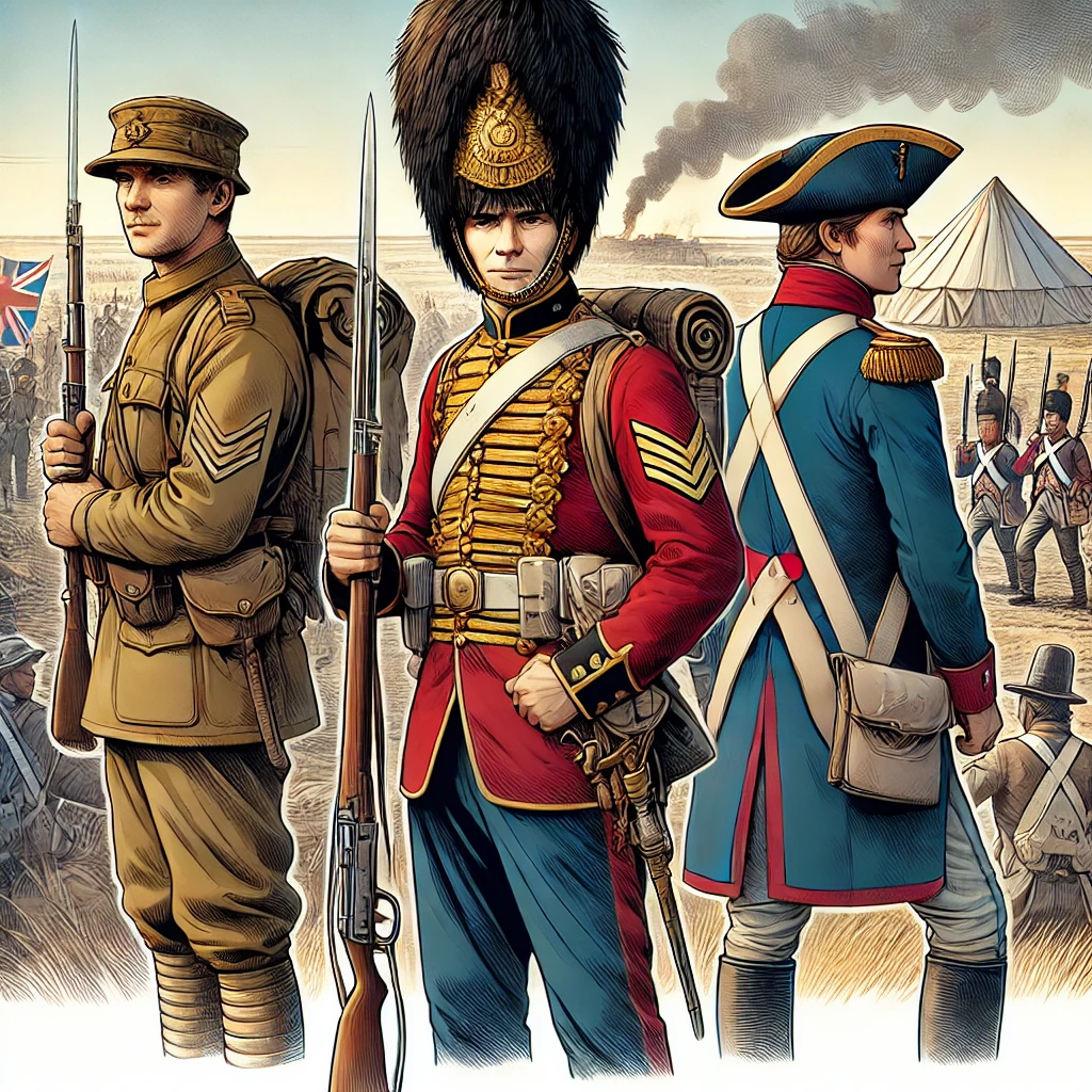 British military uniforms have undergone numerous changes throughout history, from the bold red coats of the Crimean War to the practical khaki outfits of WWI. 