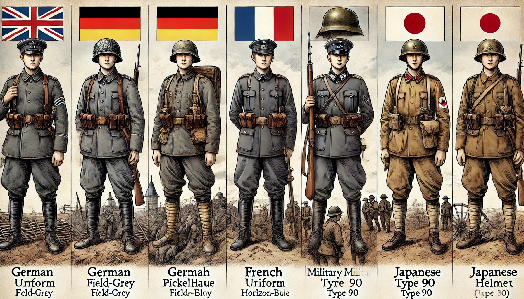 The uniforms worn by soldiers during World War I (WW1) serve as more than just practical gear. They reflect the military strategies, national pride, and historical significance that defined the war.