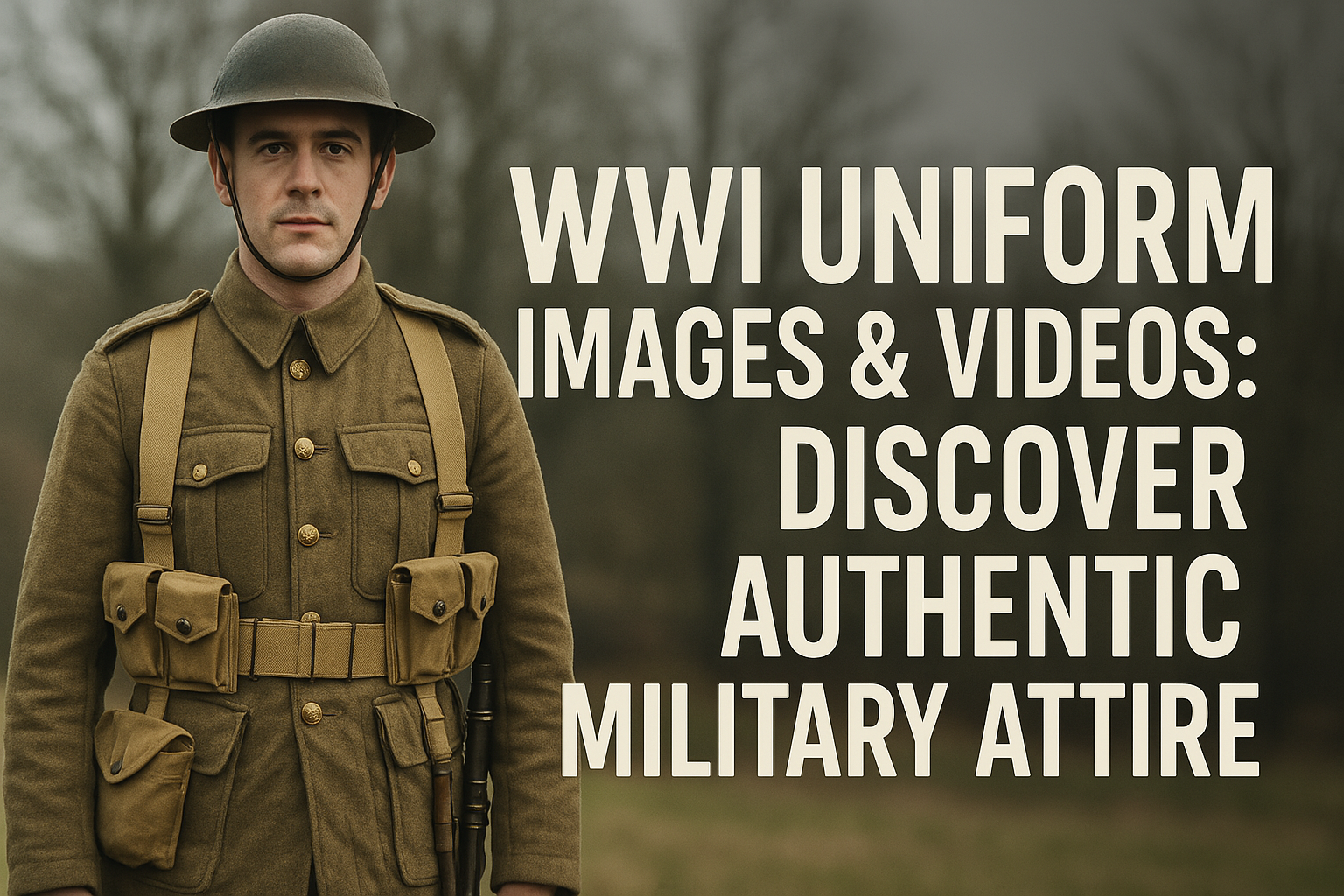 The British Army's standard uniform during WW1 included khaki wool service dress, designed for practicality and camouflage in the muddy trenches of the Western Front.