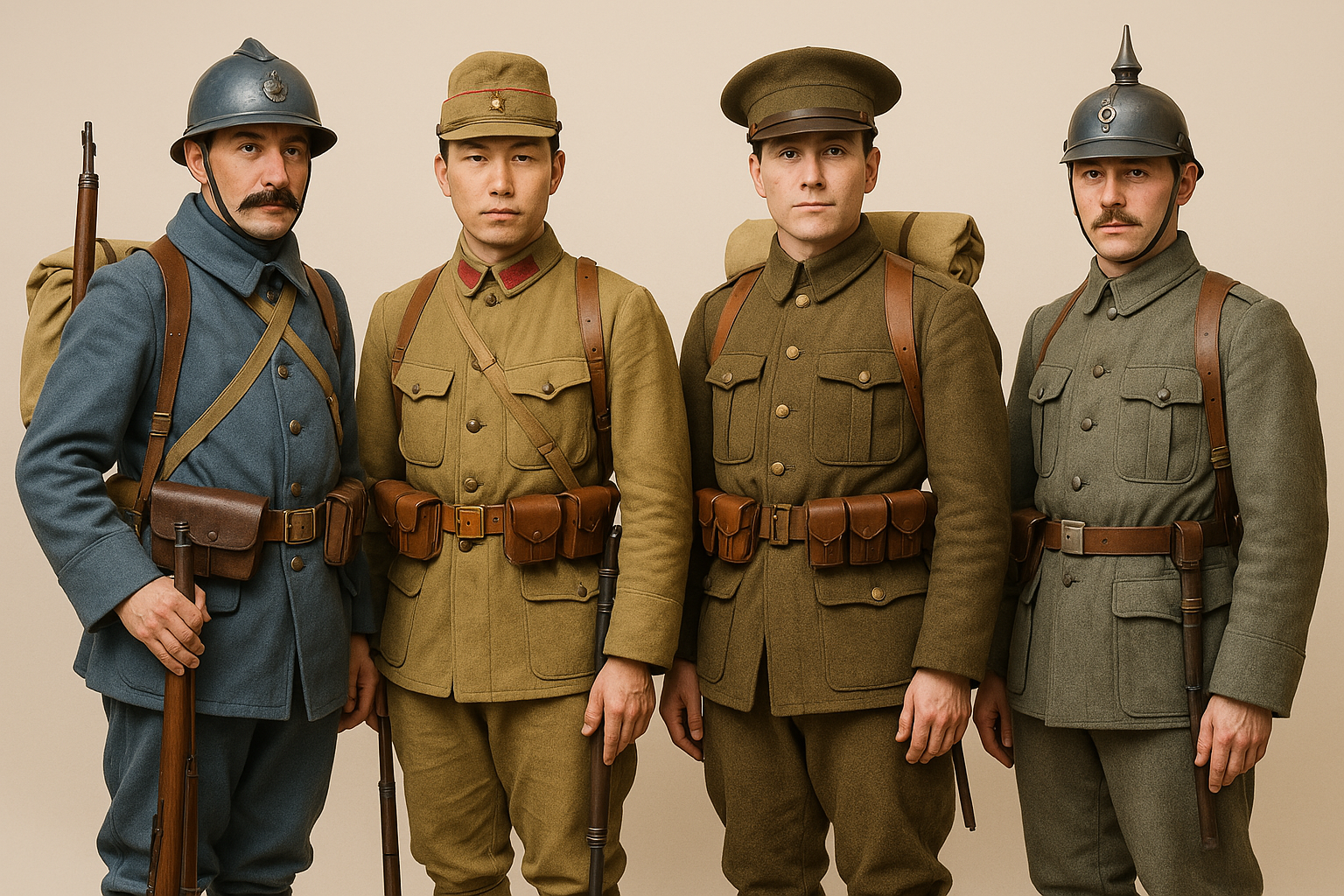  While the French military was highly involved in WW1, Japan also participated, primarily through its naval and air forces, while offering military assistance to the Allied Powers.