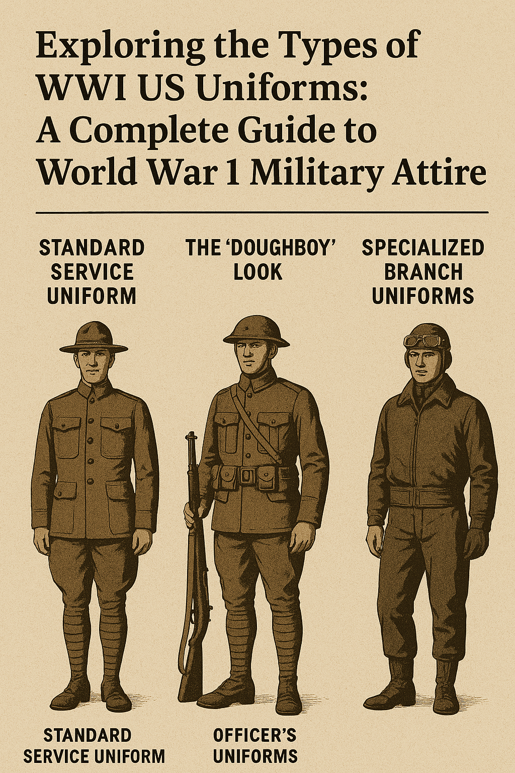 When we think of World War 1, images of muddy trenches, brave soldiers, and iconic military gear instantly come to mind. Among these symbols, the WWI US uniforms stand out as a testament to practicality, bravery, and history.
