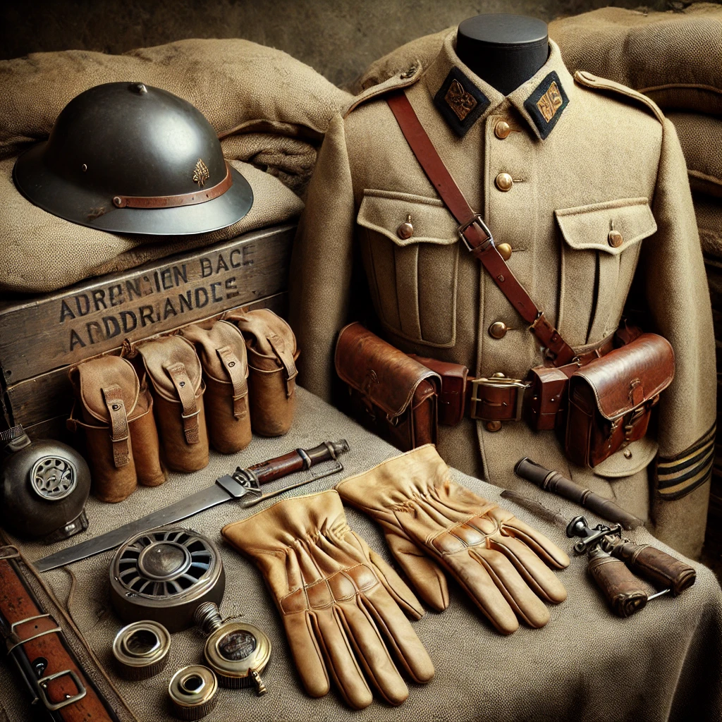 The right WW1 trench coat accessories can make all the difference when completing your French First World War uniform. From leather gloves and ammunition pouches to the iconic Adrian helmet.