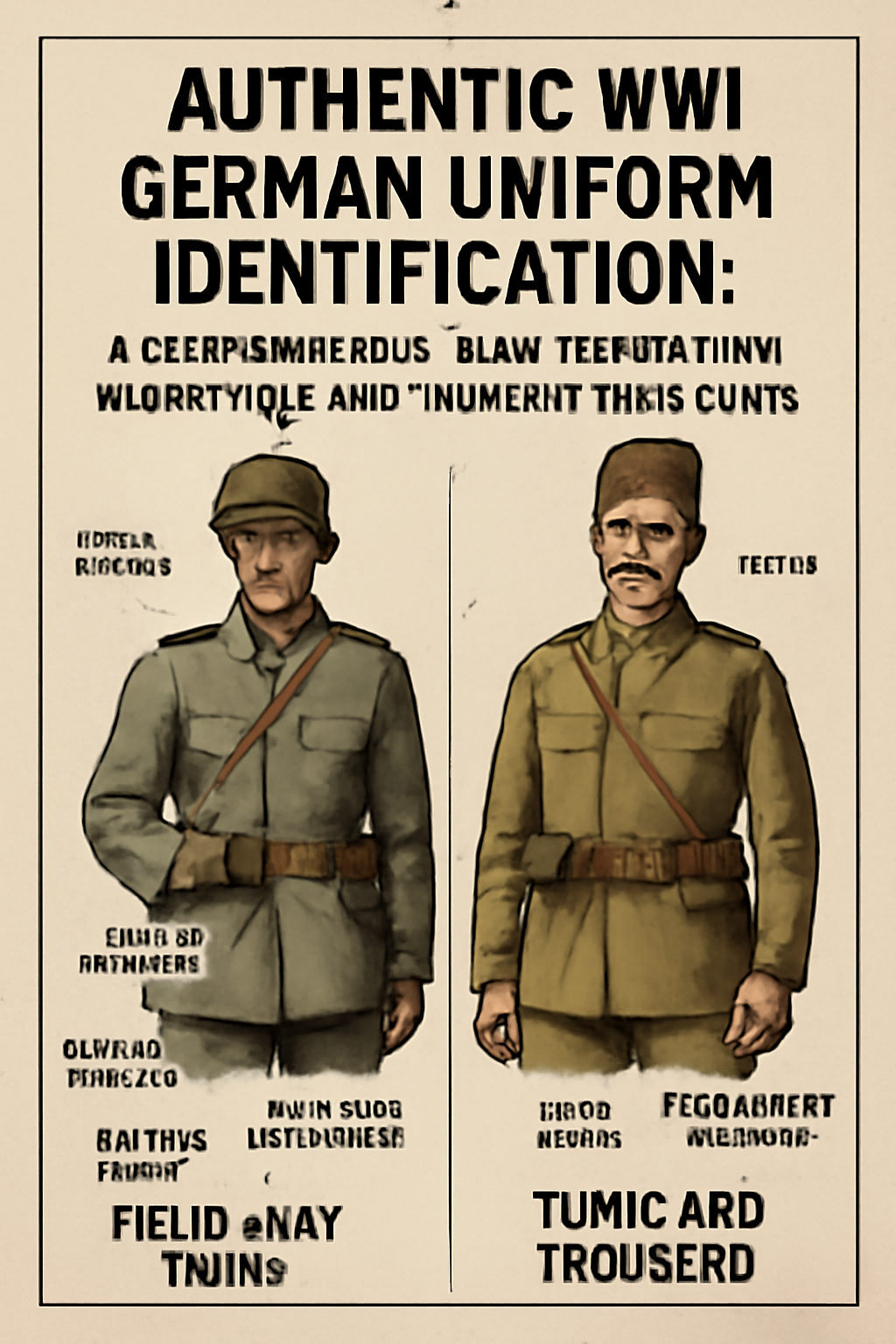 German soldiers often wore gaiters over their trousers to protect their legs from mud and debris. These gaiters were typically made of leather or cloth and were worn with heavy-duty leather boots.