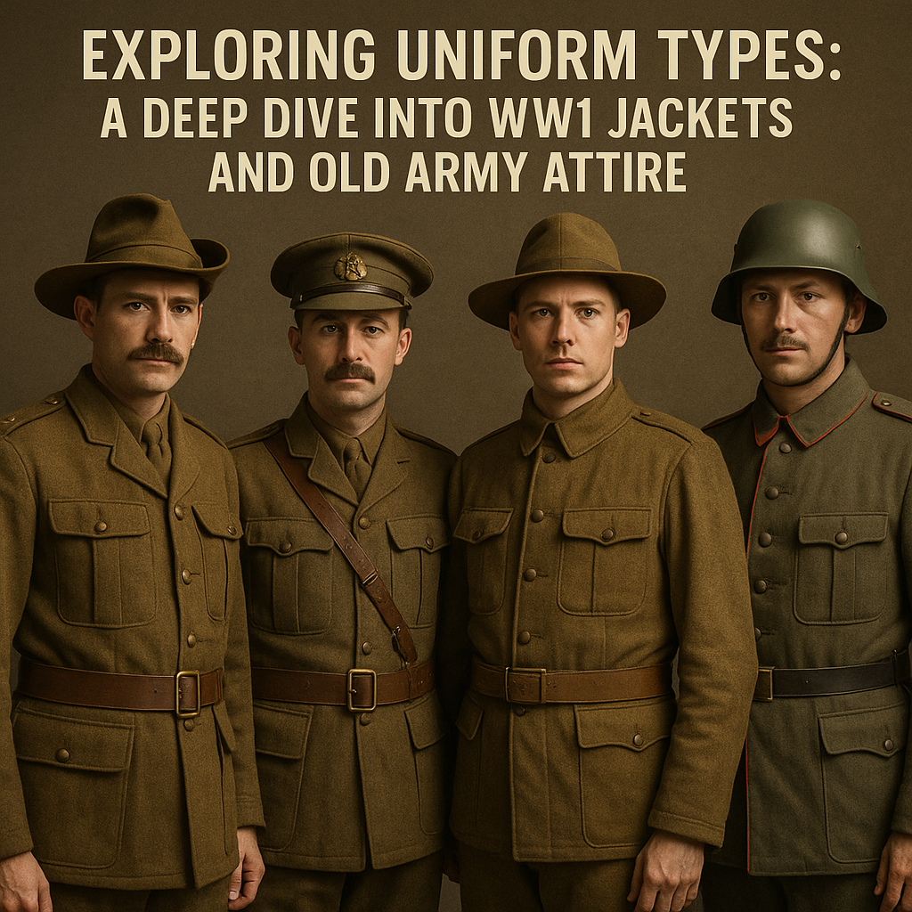 Uniforms are more than clothing—they’re symbols of service, resilience, and national pride. Exploring the various uniform types from the First World War, from the ANZAC uniform WW1 to the rugged WW1 jacket.