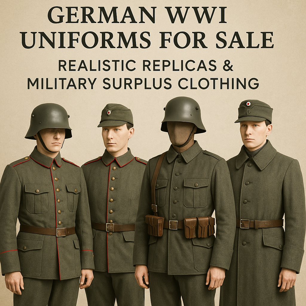 WWI German uniforms are a remarkable addition to any collection. Combined with German military surplus clothing and WWII-era uniforms, these garments allow modern enthusiasts to relive and preserve military history.