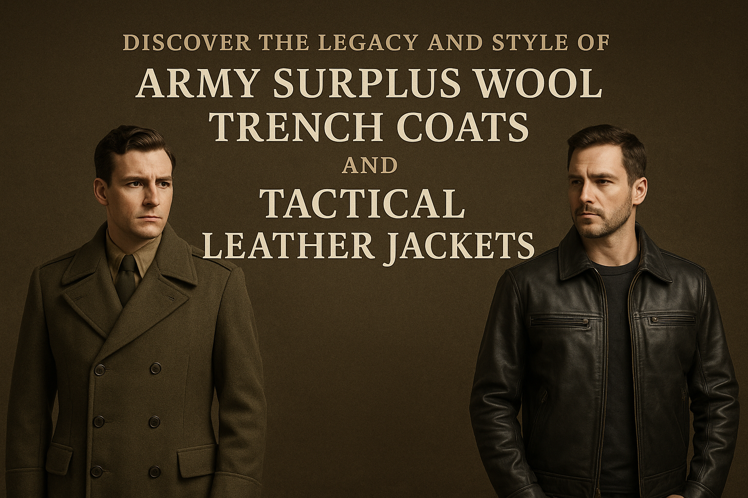 The army surplus wool trench coat and tactical leather jacket both carry decades of history, innovation, and identity. What began as necessities for soldiers has evolved into must-have wardrobe essentials for civilians.