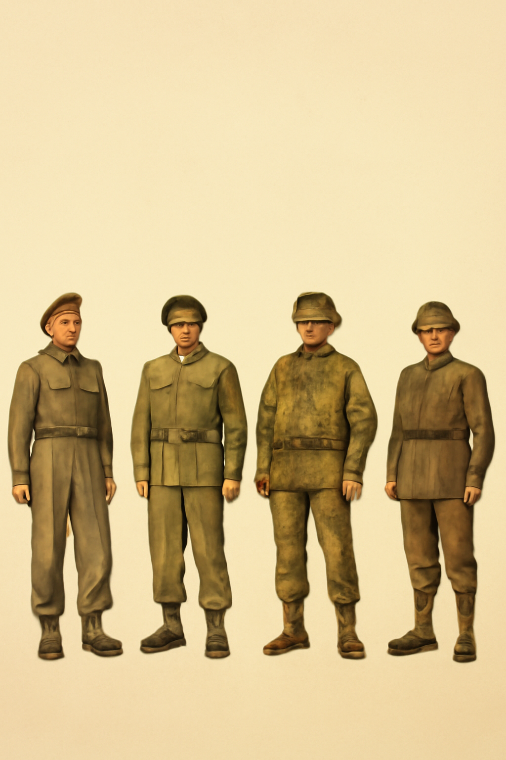 During the Second World War, British soldiers wore a variety of uniforms based on their rank, role, and branch of service.