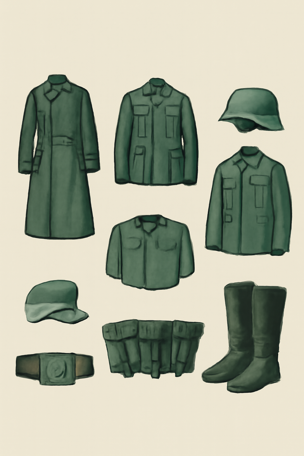 The WWI and WWII German uniforms, from the iconic trench coats to the M40 and M43 tunics, are a fascinating part of military history.