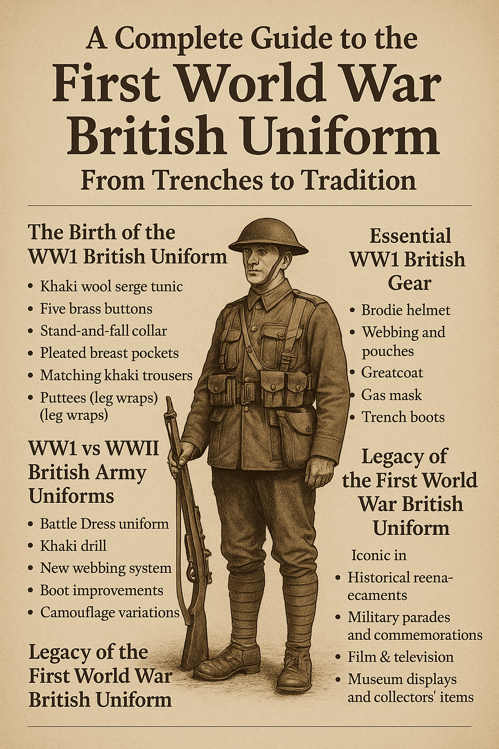 The First World War British uniform was more than just fabric and thread—it was a symbol of endurance, discipline, and identity in one of the most trying times in modern history.