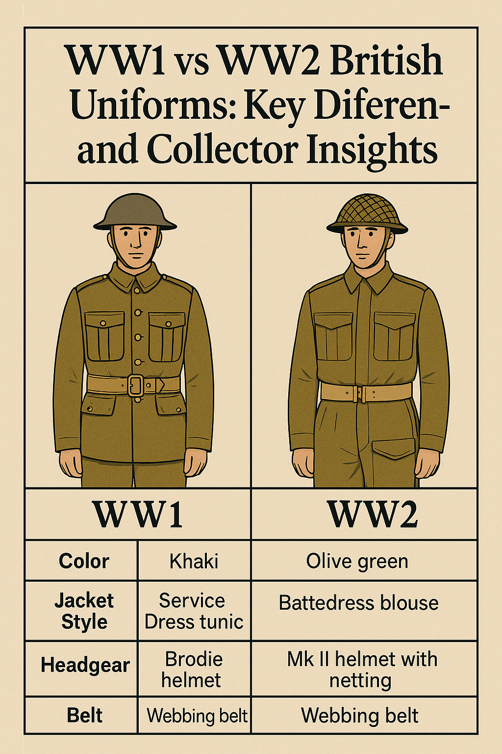WW1 vs WW2 British Uniforms: Key Differences and Collector Insights
