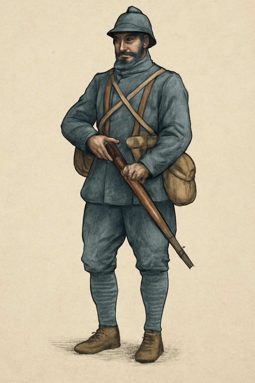 The French uniform went through huge changes between 1914 and 1918