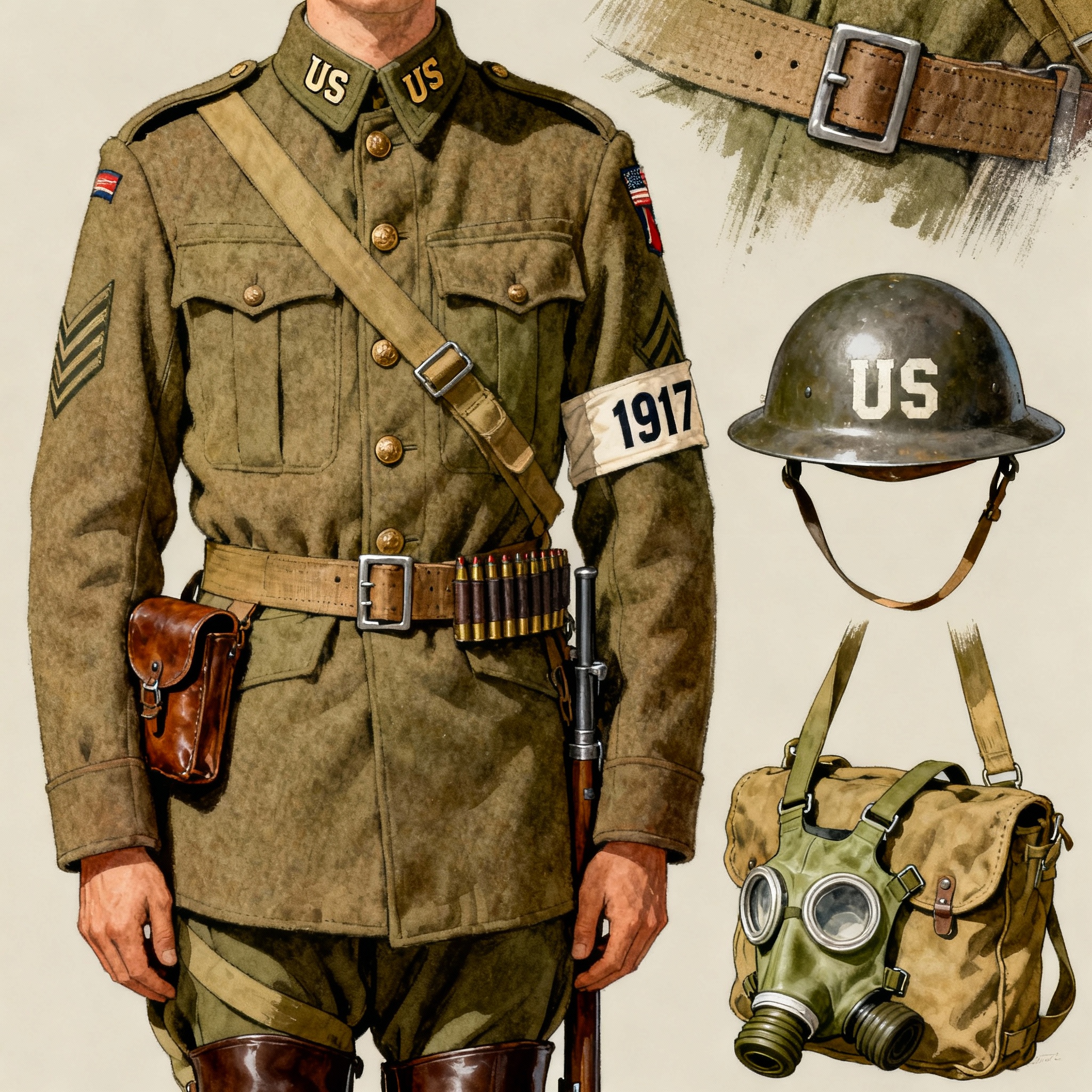 world war one american uniform.